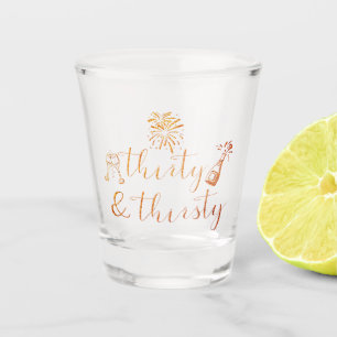 30e verjaardag Glitter Script DERDE TIJD & DERDE S Shot Glas