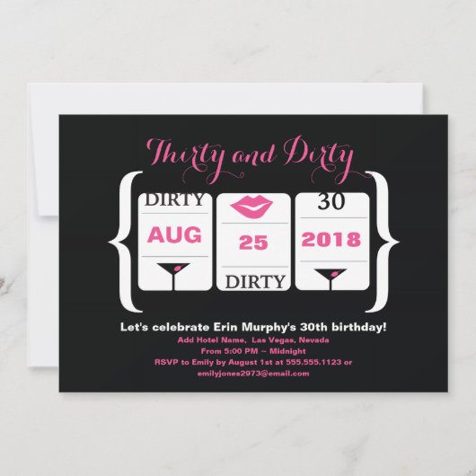 30e verjaardag gokautomaat kaart (Voorkant)