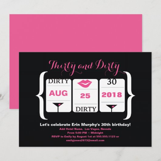 30e verjaardag gokautomaat kaart (Voorkant / Achterkant)