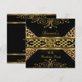 30e verjaardag Gold Black Gold Art Deco Leopard Kaart (Voorkant / Achterkant)