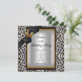 30e verjaardag Gold Cheetah Black Butterfly Kaart (Staand voorkant)