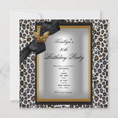 30e verjaardag Gold Cheetah Black Butterfly Kaart (Voorkant)
