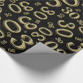 30e verjaardag Gold- en zwarte nummerpatroon (L) Cadeaupapier (Hoek)
