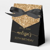 30e verjaardag Gold Glitter Monogram Name Script F Bedankdoosjes (Voorkant Zijde)