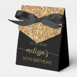 30e verjaardag Gold Glitter Monogram Name Script F Bedankdoosjes