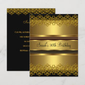 30e verjaardag Gold op Gold Lace Black Kaart (Voorkant / Achterkant)