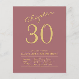 30e verjaardag Gold Pink budgetuitnodiging Flyer