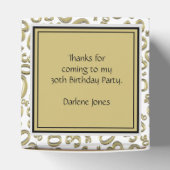 30e verjaardag Gold/White Random Number Pattern Bedankdoosjes (Bovenkant)