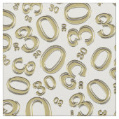30e verjaardag Gold/White Random Number Pattern Stof (Close Up)