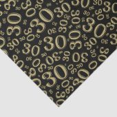 30e verjaardag Gold/zwart Collage-nummerpatroon Tissuepapier (Detail)