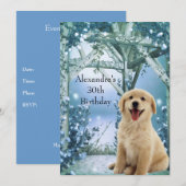 30e verjaardag Golden Retriever Winter Blue Kaart (Voorkant / Achterkant)