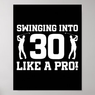 30e verjaardag Golf 30 jaar oude golfspeler Birth Poster