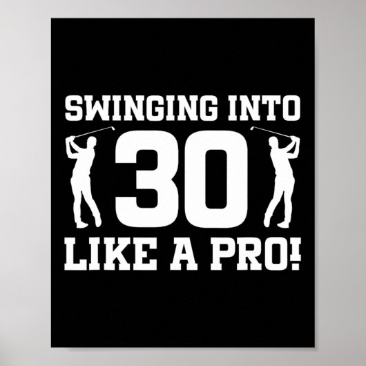 30e verjaardag Golf 30 jaar oude golfspeler Birth Poster (Voorkant)