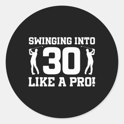 30e verjaardag Golf 30 jaar oude golfspeler Birth Ronde Sticker (Voorkant)