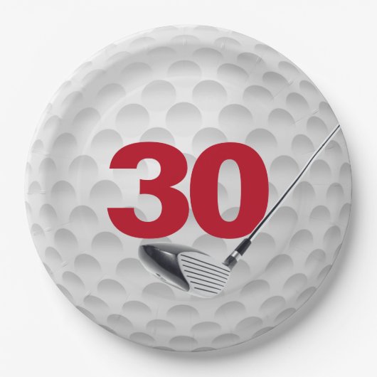 30e verjaardag Golf Ball Design Bord (Voorkant)