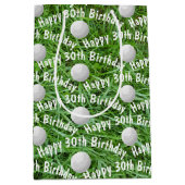 30e verjaardag Golf Balls op Grass Medium Gift Bag Cadeauzakje (Voorkant)