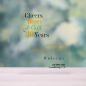 30e verjaardag Golf Cheers Beers Party Welkomstbor Acryl Bord (Neutraal)