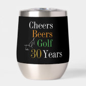 30e verjaardag Golf Party Cheers Bieren Zwart Goud (Voorkant)