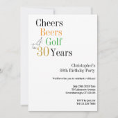 30e verjaardag Golf Proost Beers Minimal Party Kaart (Voorkant)