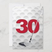 30e verjaardag golf themafeest kaart (Voorkant)