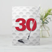 30e verjaardag golf themafeest kaart (Staand voorkant)