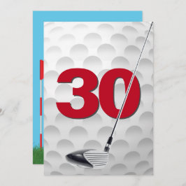 30e verjaardag golf themafeest kaart
