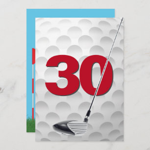 30e verjaardag golf themafeest kaart