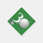 30e verjaardag golfbal en club servet (Hoek)