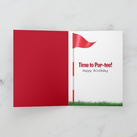 30e verjaardag golfbal ontwerp kaart (Binnen)