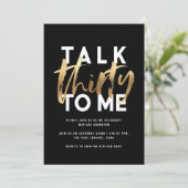 30e verjaardag goud elegant modern eenvoudig scrip (Staand voorkant)