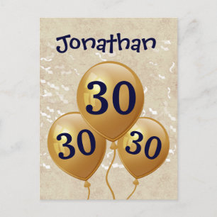 30e verjaardag Gouden ballon A01 Aankondigingskaart