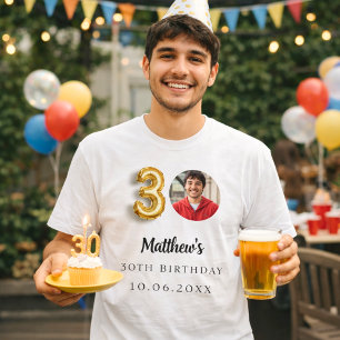 30e verjaardag gouden foto t-shirt