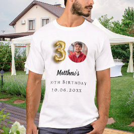 30e verjaardag gouden foto t-shirt