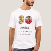 30e verjaardag gouden foto t-shirt (Voorkant)