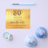 30e verjaardag gouden glitter budget save the date flyer (Enkel)