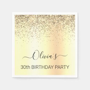 30e verjaardag Gouden Monogram Glitter Servet