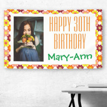 30e verjaardag Grafische bloemen Foto