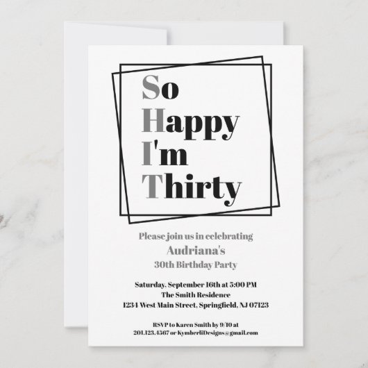 30e verjaardag grappigheid, zo blij dat ik 30 ben kaart (Voorkant)