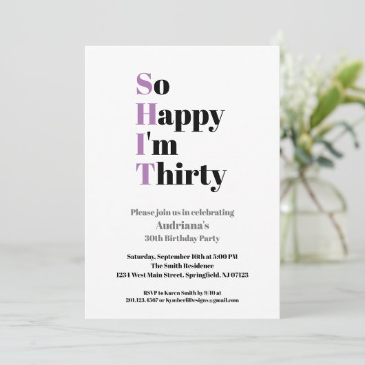 30e verjaardag grappigheid, zo blij dat ik 30 ben kaart (Staand voorkant)