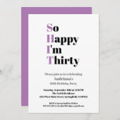 30e verjaardag grappigheid, zo blij dat ik 30 ben kaart (Voorkant / Achterkant)