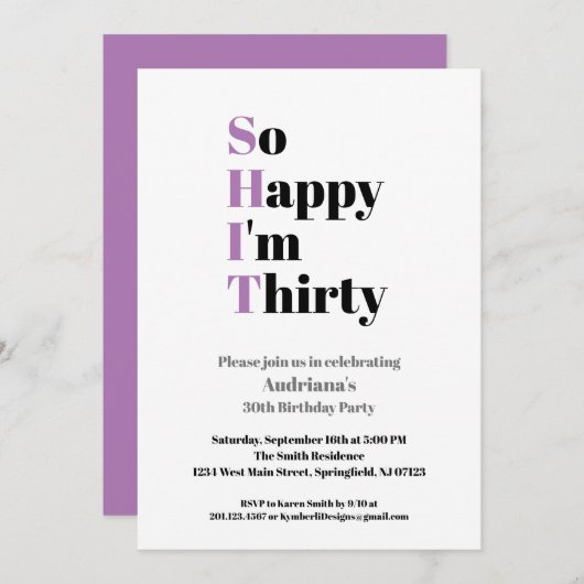 30e verjaardag grappigheid, zo blij dat ik 30 ben kaart (Voorkant / Achterkant)