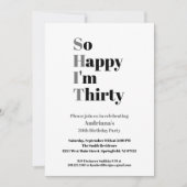 30e verjaardag grappigheid, zo blij dat ik 30 ben kaart (Voorkant)