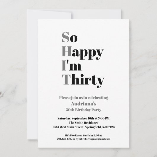 30e verjaardag grappigheid, zo blij dat ik 30 ben kaart (Voorkant)