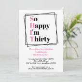 30e verjaardag grappigheid, zo blij dat ik 30 ben kaart (Staand voorkant)