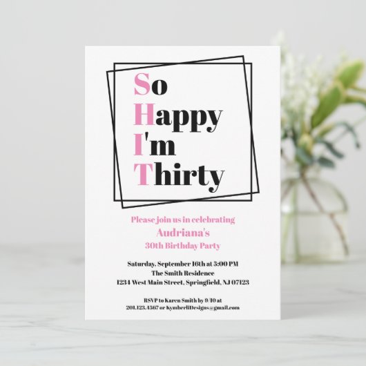 30e verjaardag grappigheid, zo blij dat ik 30 ben kaart (Staand voorkant)