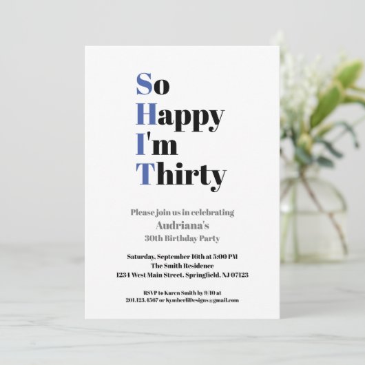 30e verjaardag grappigheid, zo blij dat ik 30 ben kaart (Staand voorkant)