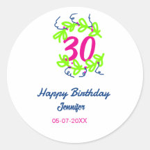 30e verjaardag groen blauwe krans naam datum rusti