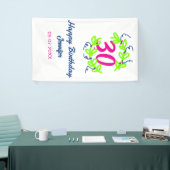 30e verjaardag groen blauwe krans naam datum rusti spandoek (Beurs)