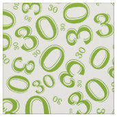30e verjaardag Groen/wit Random Number Pattern Stof (Close Up)