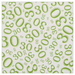 30e verjaardag Groen/wit Random Number Pattern Stof